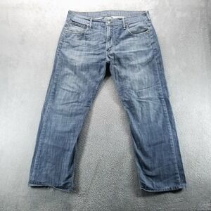 Levis 569 Jeans Mens 36x32 Blue Loose Straight Mid Rise Dark Wash Denim b